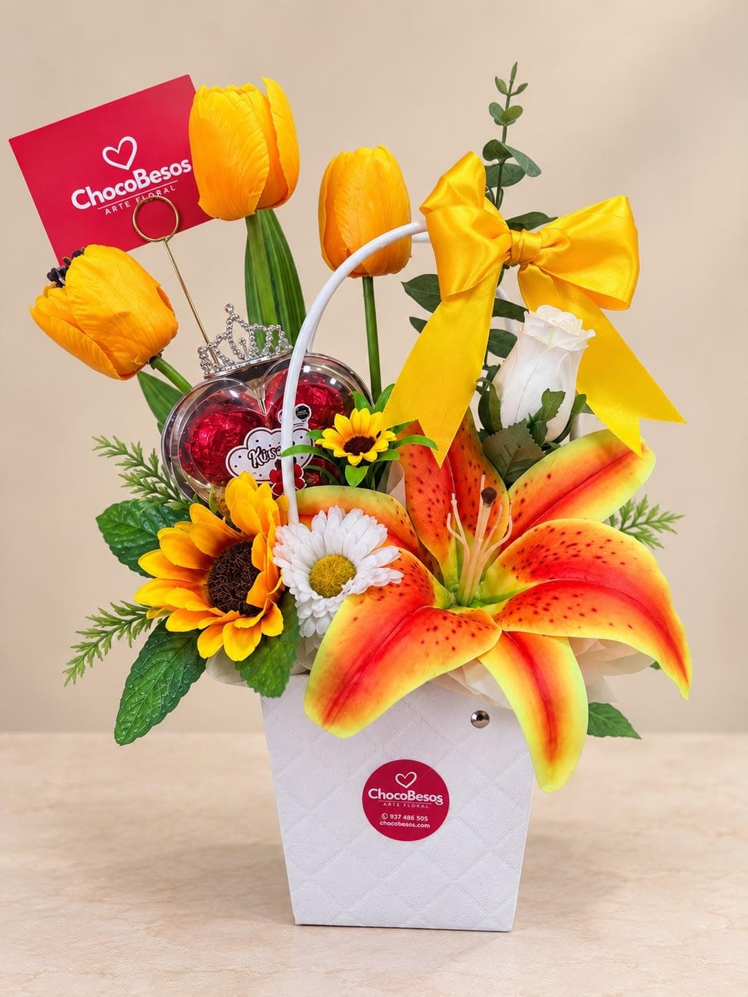 Cesta Amor y Tulipanes